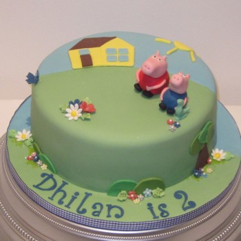 One Tier Peppa Pig Birthday Cake