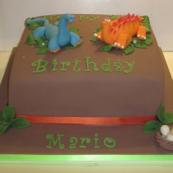 One Tier Dinosaur Birthday Cake