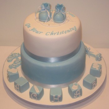 Two Tier Christening Day Cake