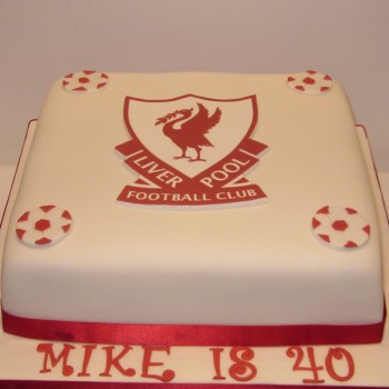 One Tier Liverpool Football Birthday Cake