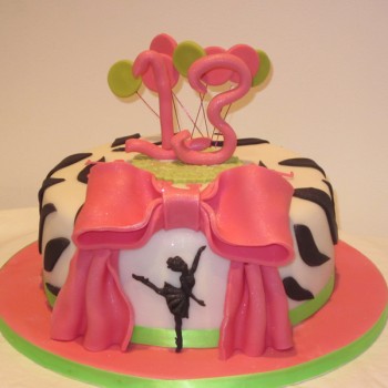One Tier Dancer Birthday Cake