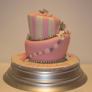 Two Tier Topsy Turvy Birthday Cake
