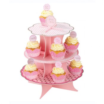 Pretty Pink 3 Tier Cup Cake Stand