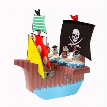 Pirate Ship Single Tier Cup Cake Stand