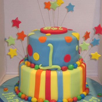 Two Tier M&M's Birthday Cake