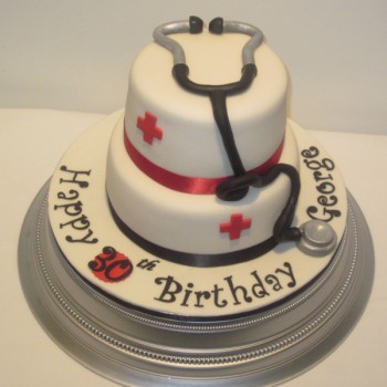 Two Tier Doctor's Birthday Cake