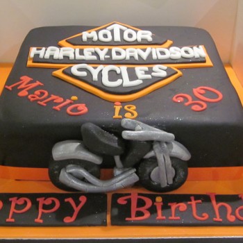 One Tier Harley Davidson Birthday Cake