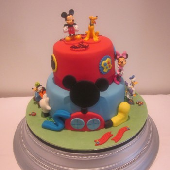 Two Tier Mickey Mouse Birthday Cake