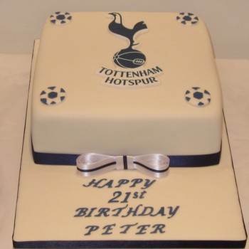 One Tier Tottenham Football Birthday Cake